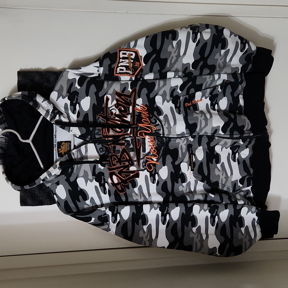 Pnb Nation New York Graffitti Camo Full Zip Sweater Hoodie Vintage Y2K